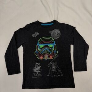 Star Wars Lego Stormtrooper Darth Vader Long Sleeve T-Shirt Boys Youth Large